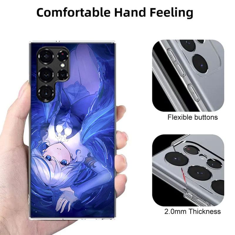 Cute Furina Genshin Impact Capa Phone Case For Samsung S26 Ultra S25 Edge Galaxy S23 S21 S20 S24 FE S22 S10 Plus Cover Clear TPU