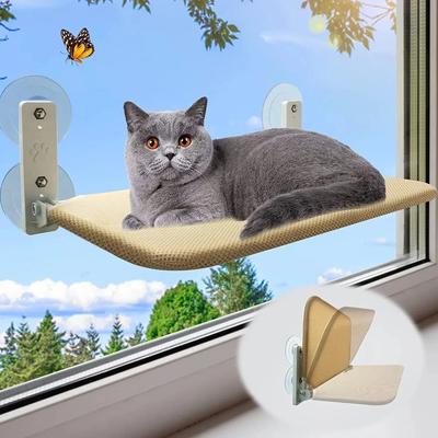 Складная кошачья жердочка для окна, беспроводной кошачий гамак для окна с 4 крепкими присосками, подоконник, лежанки для кошек, сиденье для домашних кошек внутри