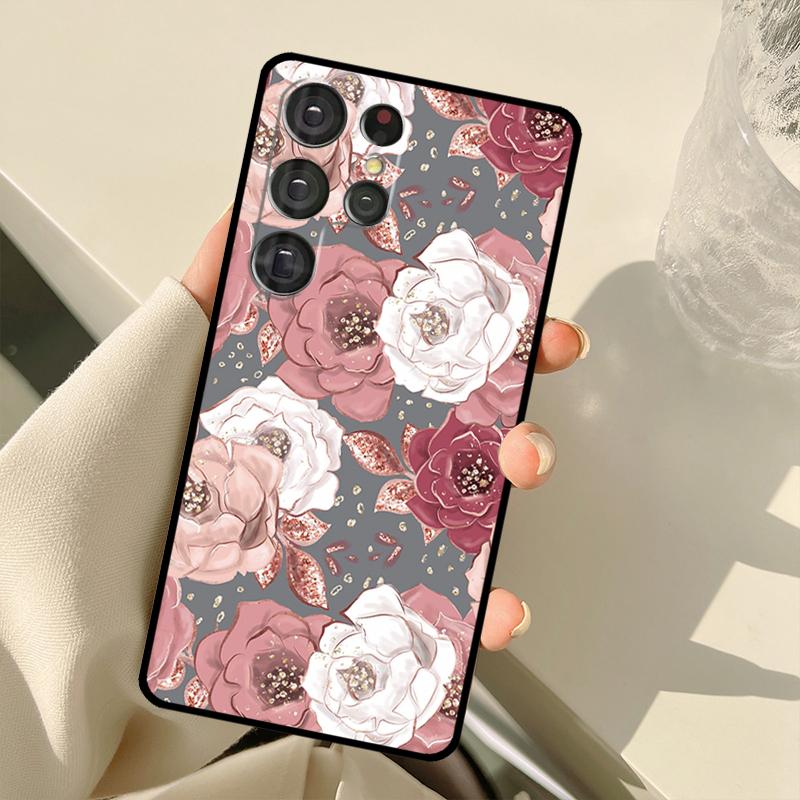 Чехол в стиле 'Любовь Розовое Золото' для Samsung Galaxy S23 Ultra S21 S22 S24 S25 Ultra S9 S10 Plus S25 FE S20 FE Задняя крышка