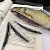 Сумка для ручек в виде карася, реалистичная косметичка в форме рыбы, пенал для ручек с застежкой-молнией, сумка для карандашей в школу