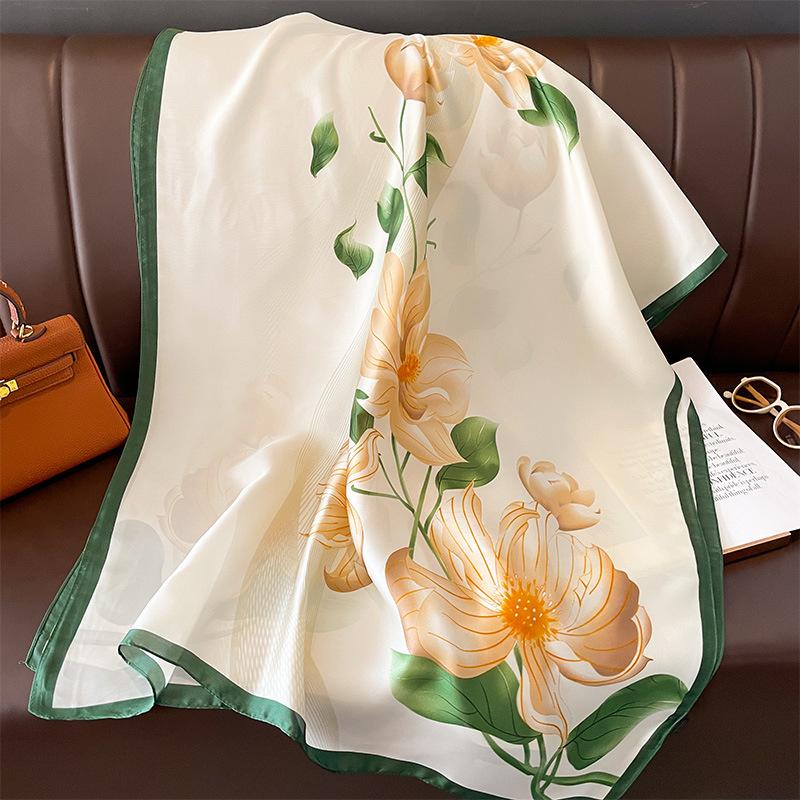 Дизайнерский атласный шелковый платок хиджаб шарф женский модный летний солнцезащитный пляжный палантин Bufanda женский головной платок Echarpe новый