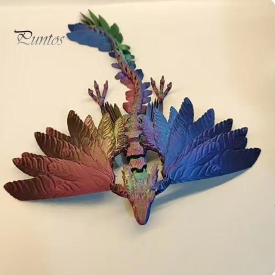 3D-печатная фигурка дракона из перьев, подвижные суставы, летающая фигурка дракона, шарнирная модель крылатого дракона, игрушка, украшение для домашнего офиса, рабочего стола, орнамент