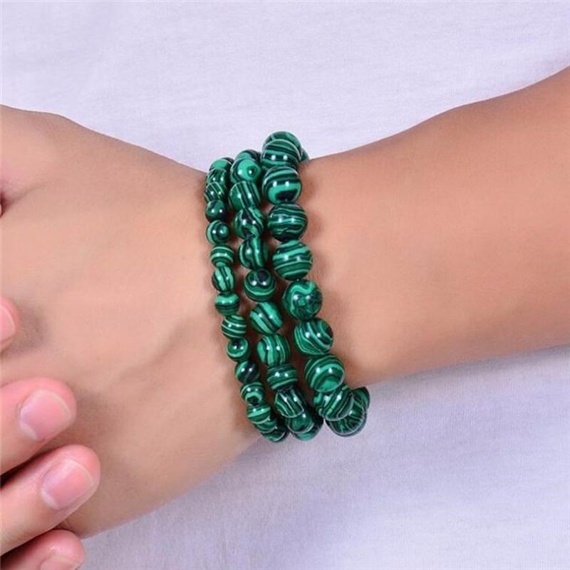 1 шт. Натуральный камень браслеты из малахита драгоценные камни камни малахит бусины браслеты из бисера браслеты