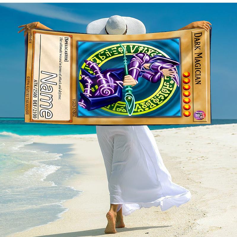 Personalized customized proof beach towel with Yu-Gi-Oh! Duel Monsters pattern - soft, absorbent,quick-drying,perfect swimming,camping&bathing