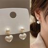 925 Silver Heart Pearl Stud Earrings for Women Luxury Minimalist Jewelry