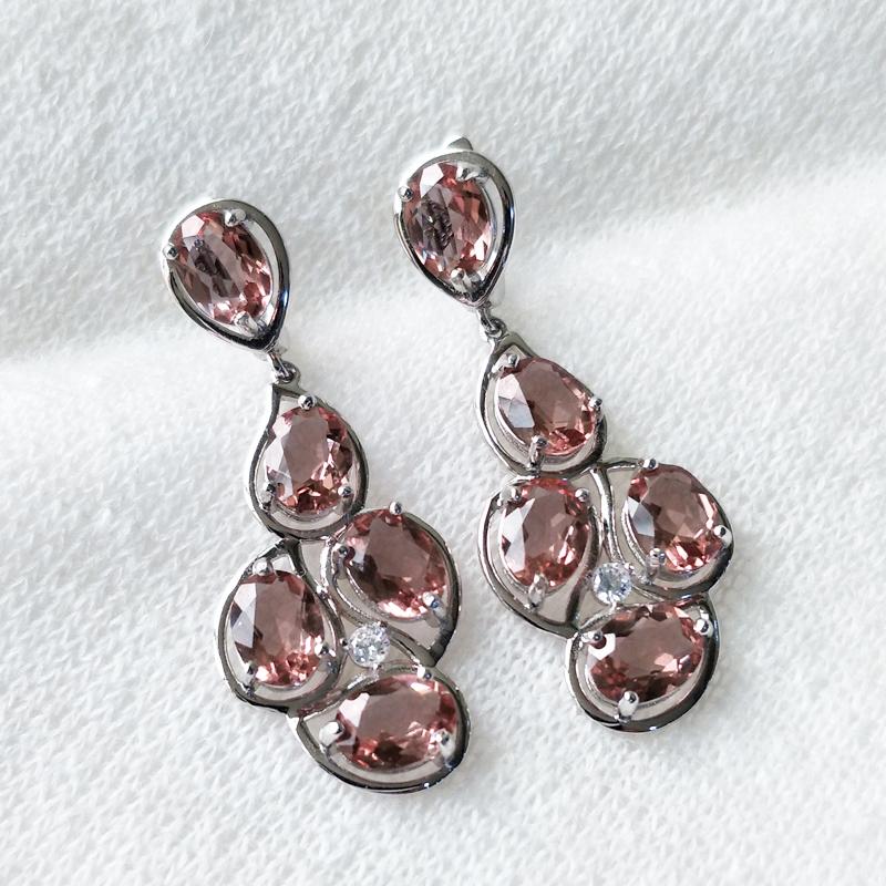 Bolaijewelry Большие серьги с зултанитом, серебро 925 пробы, изменение цвета, овал, 6*8 мм, драгоценный камень, изысканное ювелирное украшение, лучший подарок для женщин на свадьбу