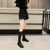 Модная обувь с высоким голенищем до колена Женская кожа Новинка Длинные сапоги для женщин Плоские Зимние 2024 Новинка Горячий Дизайнерская Роскошь Распродажа Пу Работа Гот