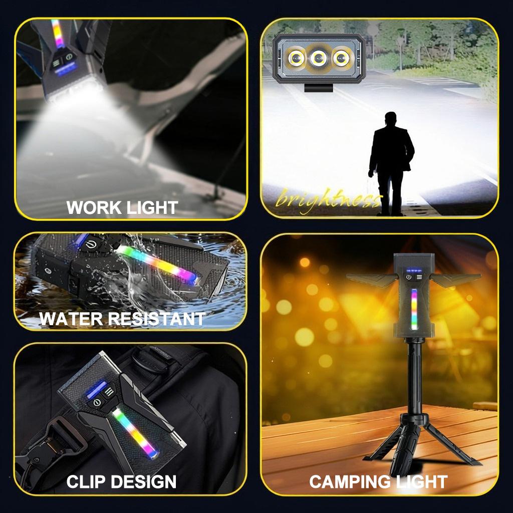 Перезаряжаемый EDC фонарик с RGB боковым светом Супер яркий карманный фонарик Водонепроницаемый для повседневного ношения/Кемпинга/Чрезвычайных ситуаций