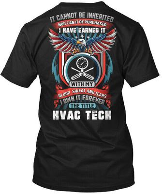 Гордый Hvac Техник - Это Не Наследуется Футболка Сделано в США Размеры от S до 5XL