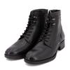 Women's PIERRE CARDIN Black Leather Heeled Ankle Boots with Laces