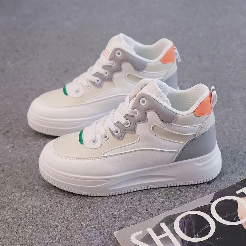 Модные цветные высокие спортивные туфли для женщин 2024 года, новые удобные туфли на толстой подошве для женщин