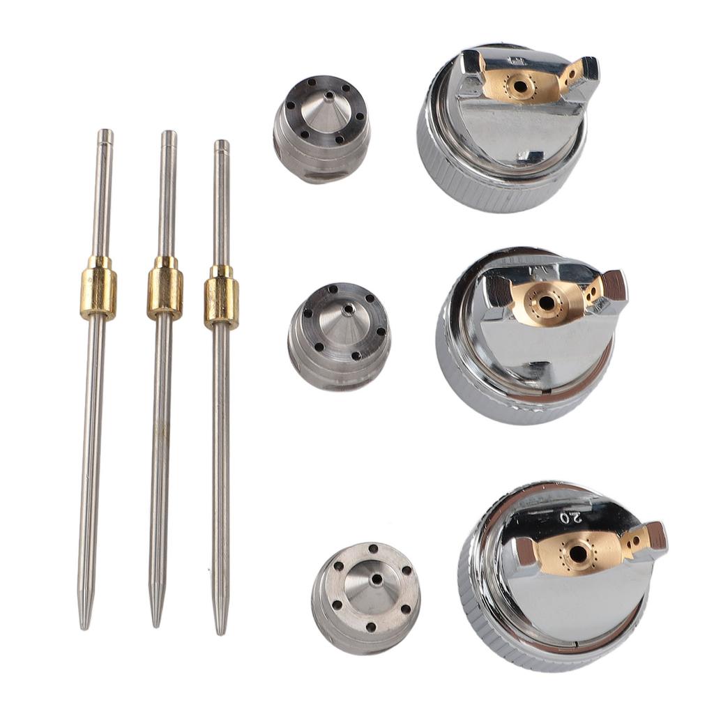 3 Sets Needle Fluid Nozzle Air Cap Kit H 827 1.4 1.7 2.0mm Stable Performance Brass Plastic Fluid Tip Size Set Up