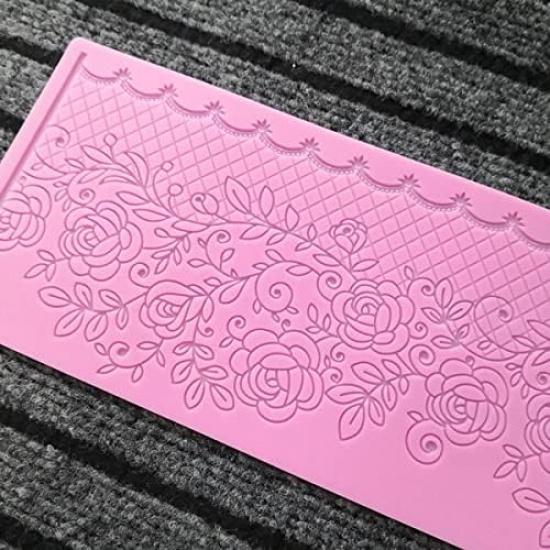 Сахарная Лоза Роза Съедобная Форма для Торта Силиконовая Кружевная Матрица для Фонданта Осенний Декор Торта Форма для Мастики Инструмент для Топпера Капкейка Глазурь Отпечаток Конфет