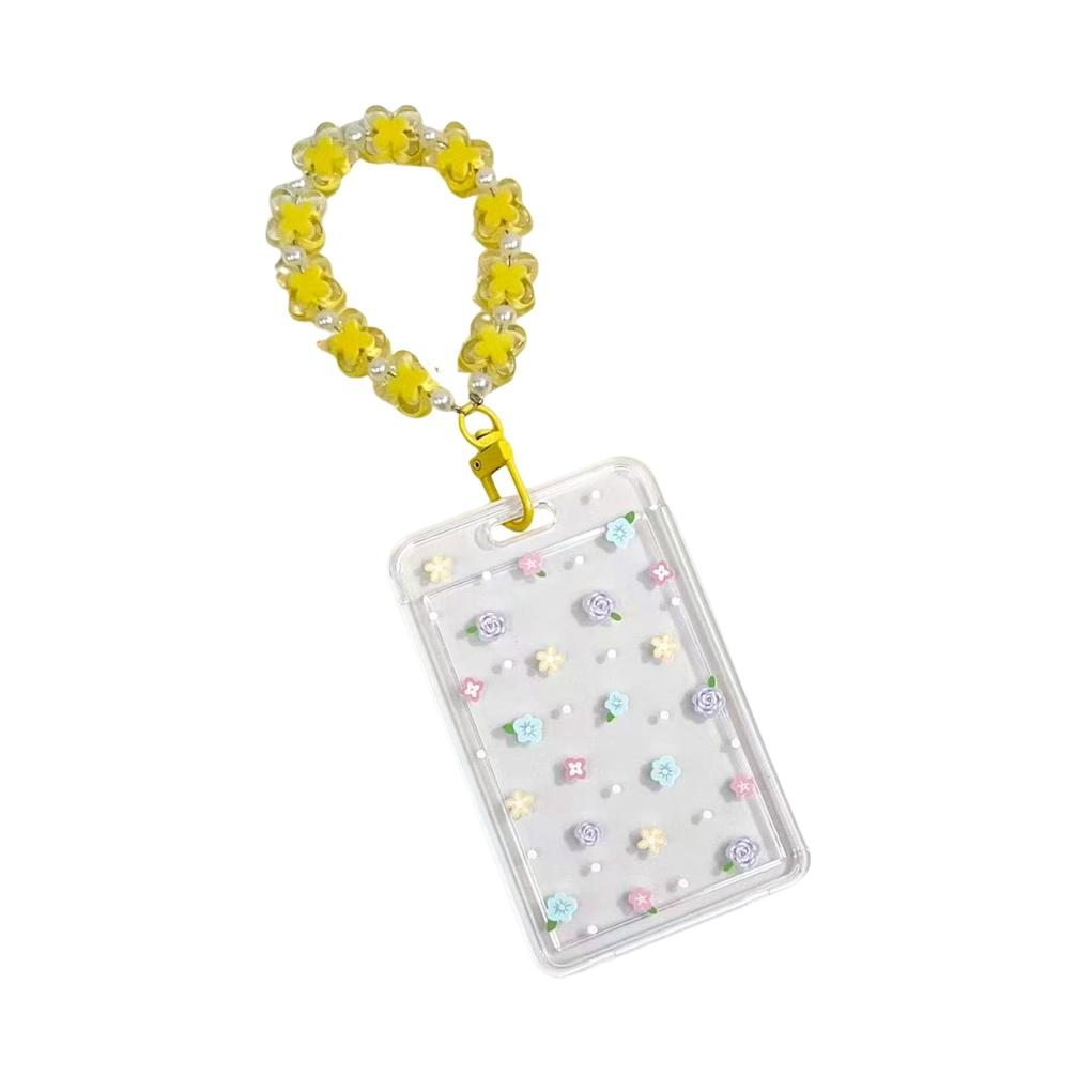 Id Badge Protector Sturdy Card Protector Case Sliding Card Case Transparent Cute Card Holder For Student Campus Office Workers