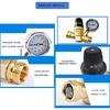 RV Water Pressure Regulator Valve With Handle Adjustable, Silicone Oil Gauge, Double Filters,Made Of Leadless Brass,0-160 PSI Gauge,3/4" Connector