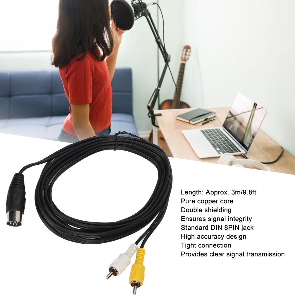 9.8ft Converter Cable Plug and Play DIN 8Pin Male to 2RCA Male Old Audio Equipment