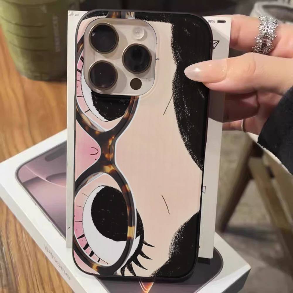 Чехол для телефона с большими глазами, девушка из комиксов, для IPhone 17 16 15 14 13 12 11 Pro Max Plus, гофрированный бампер, задняя крышка