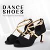Кожаные Женские Туфли для Современного Танца с Открытым Носком Туфли для Латиноамериканских Танцев Женские Вечерние Бальные Стандартные Туфли на Каблуке 7 см