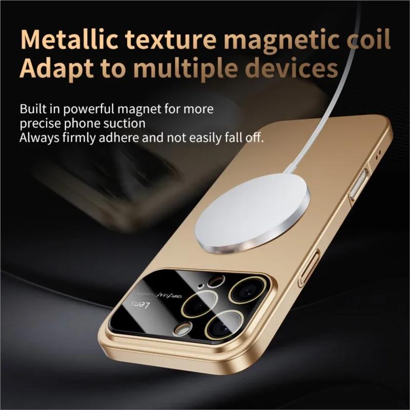 Luxury For Magsafe Wireless Charging Case for iPhone 16 15 14 13 12 11 Pro Max Magnetic Shockproof Matte Camera Protection Cover