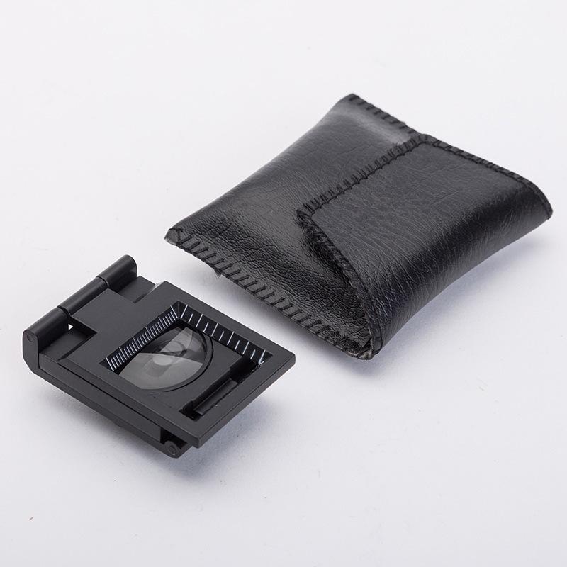 9005B 10x LED Light All-Metal Folding Magnifier with Scale for Cloth Measurement