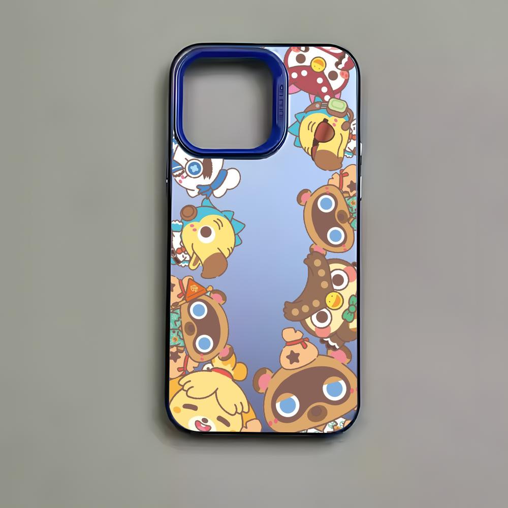 Game Animal C-Crossing Phone Case For iPhone 16 15 14 13 12 11 Pro Max Black Matte Multicolor Laser Metallic Aurora Cover