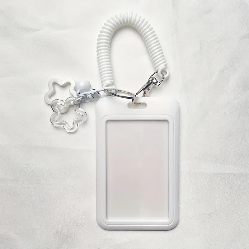 2 Pack Plastic Sliding Card Holders with Cute Star Charms, Muted Colors for Bus Cards, Campus Cards and Work ID Badges