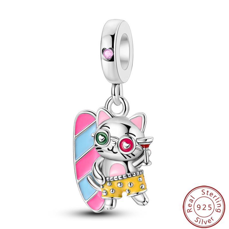 Милая серия «Кошка и собака» Медные шармы «Луна», «Бабочка», «Отпечаток лапы» 3 мм Сделай сам Изготовление изящных ювелирных изделий Подарки