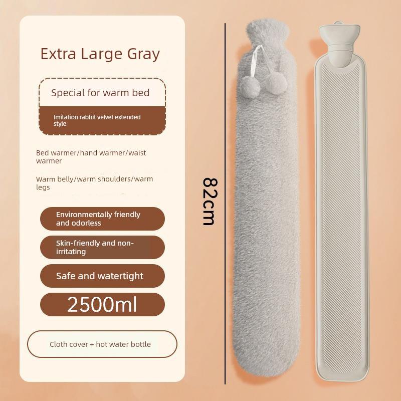 New Long Water-Filled Hot Water Bottle for Girls, a Sleeping Warmth Essential, Extended Warm Water Bag, Water-Fillable Hand Warmer
