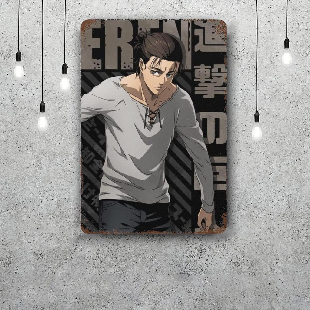 eren yeager Vintage Metal Tin Signs Posters Decor Retro Metal Plaque Wall Art Decor for Garage Bar