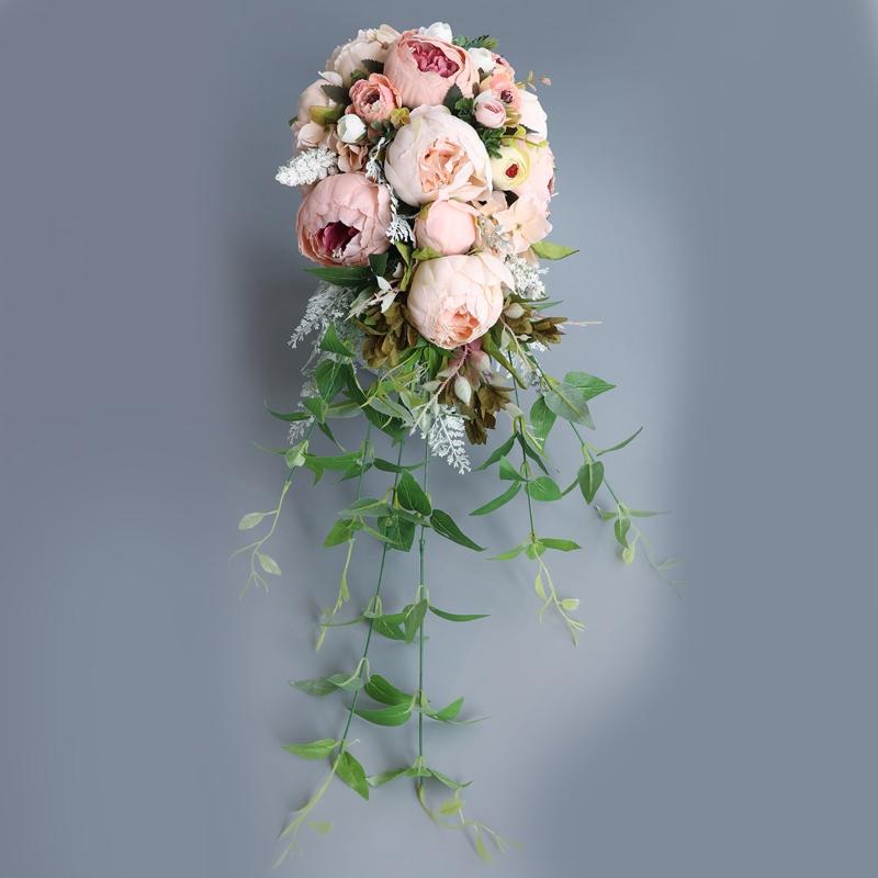 Новый искусственный цветок капли воды розы пионы свадебный букет невесты романтический держащий цветок невесты свадебные букеты букет подружки невесты