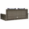 Swing Bench with Cushions Gray 119x56x48 cm Poly Rattan