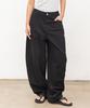 CHAMBROS Curved Balloon Cotton Denim Pants [Black]