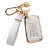 Чехол для автомобильного ключа с золотым краем и узором из камня с подвеской-брелком