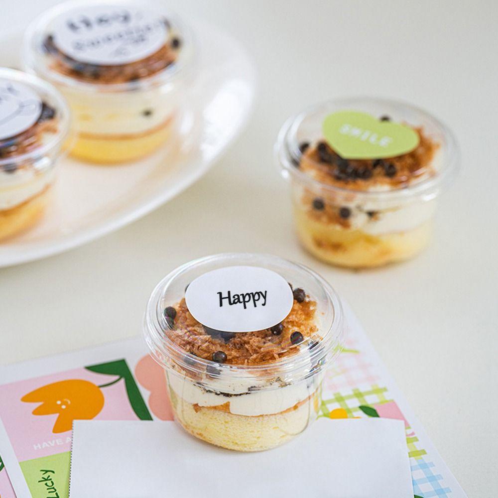 50PCS Plastic Material Salad Cups Transparent Bowl Dessert Cups Yogurt Cup Coconut Milk Jelly
