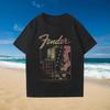 Fender Футболка с коротким рукавом и принтом для мальчиков, наряд гитариста, футболка для рок-группы, чистая футболка