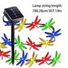 Solar String Lights Outdoor Solar Operated String Lights Outdoor Dragonfly Decoration Illumination Dusk-to-Dawn Fairy Lamp For