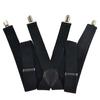 Gentle Men Black Elastic Suspenders Leather Braces X-Back Adjustable Clip-on