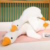 Мягкий лежащий большой белый гусь подушка-игрушка плюшевая игрушка кукла большая кукла-гусь девочка спящая успокаивающая кукла