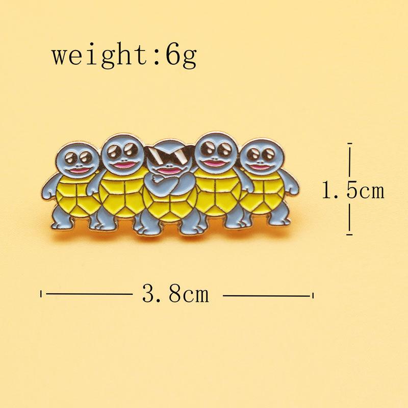 Anime Squirtle Enamel Pins Collect Kawaii Five Turtles Metal Cartoon Brooch Backpack Hat Bag Collar Lapel Badges
