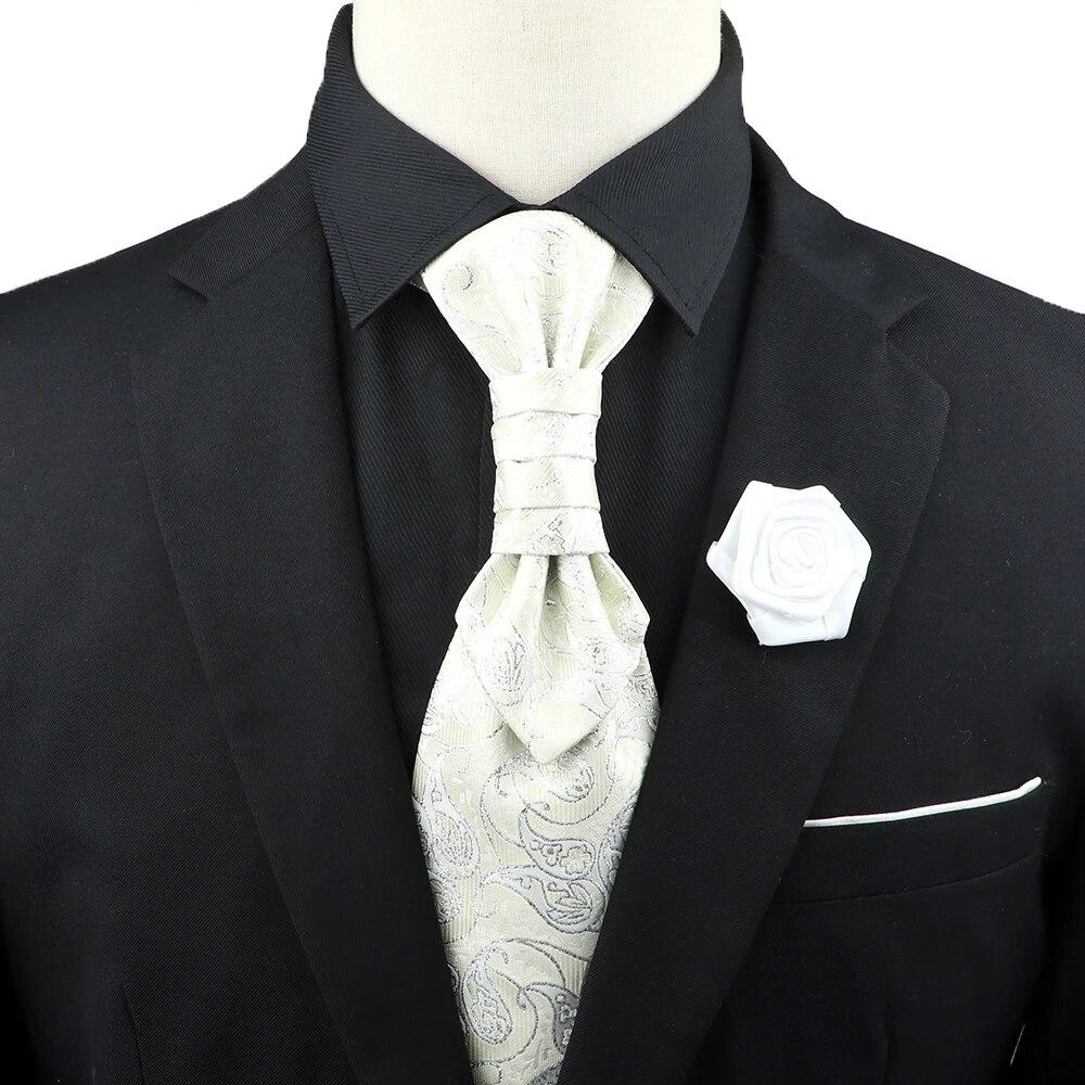Мужской, Галстук с пейсли, Набор брошей для галстука, Красный, Черный, Регулируемый галстук, Роскошный, Смокинг, Свадьба жениха,