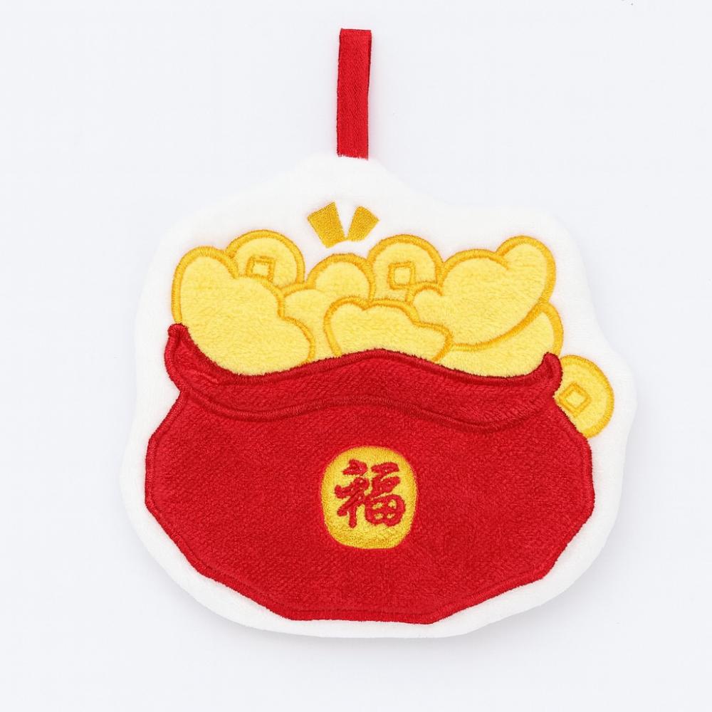 Быстросохнущее мультяшное полотенце для рук, впитывающее, для весеннего фестиваля, мягкое, символизирующее благословение и удачу, для ванной комнаты.