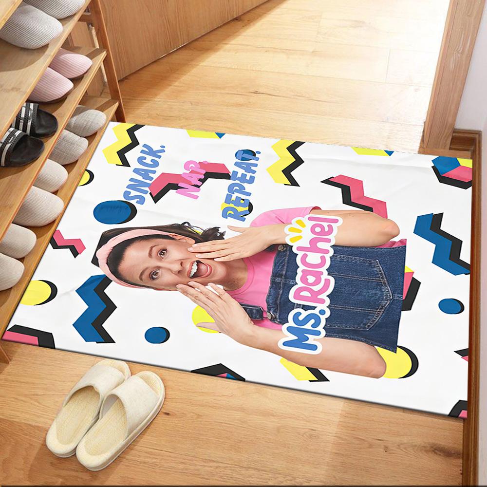 Girl With Overalls And Headband Square rugs are a great choice for living rooms, bedrooms, home décor, and as gifts.