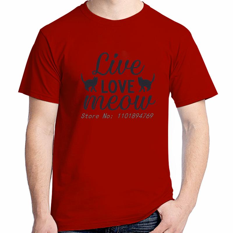 Live Love Meow Fashion Tops Tshirt New Arrival Goods Graphic T Shirts High Quality Short Sleeve Tee Cotton Printed Tshirt