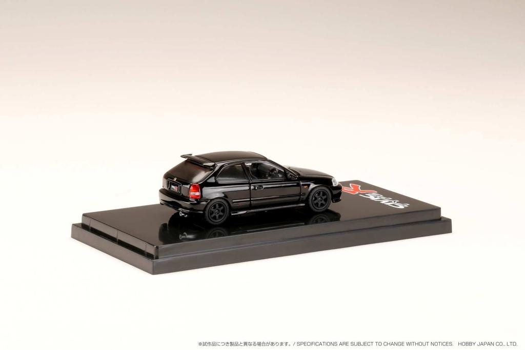 HJ64 Honda CIVIC Type R Custom Version with Engine Display Model Starlight Black Pearl Finished Product HJ642016EBK 1/64 (EK9) /