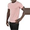 DeepSEA Striped Crew Neck Colored Waffle Fabric Slim Fit Lycra T-Shirt 2403209