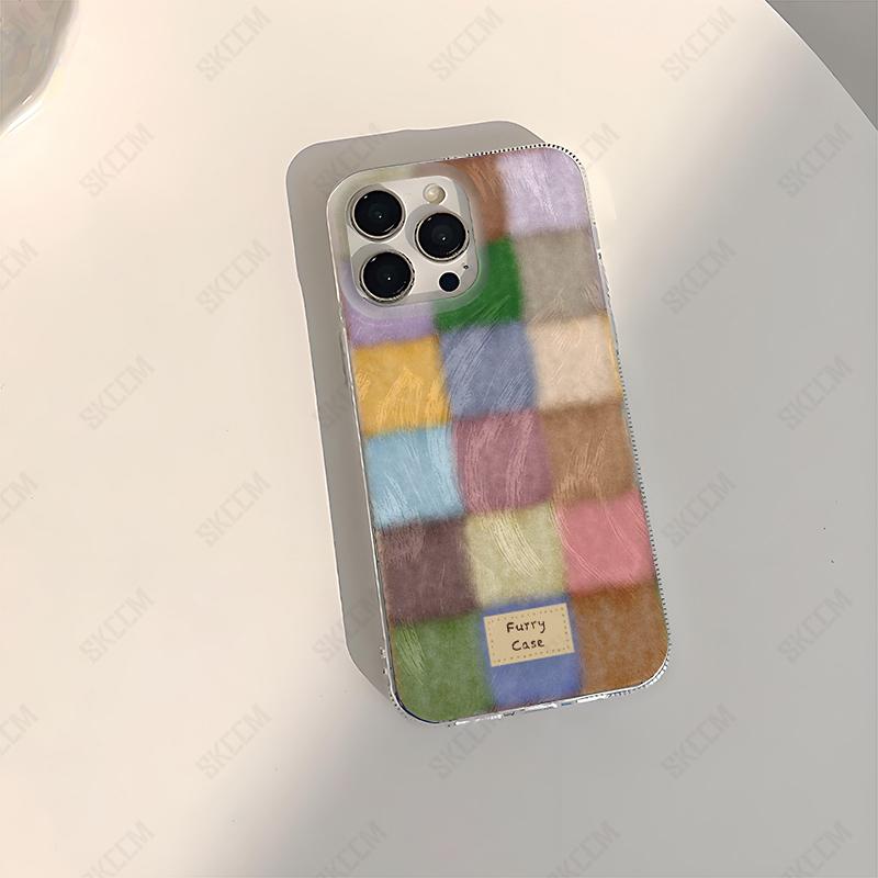 Милый Чехол-Блокнот в Клетку Дофаминовых Цветов для Samsung Galaxy S25 Ultra S23 Plus S24 FE S22 S21 S20 A55 A54 A35 A34