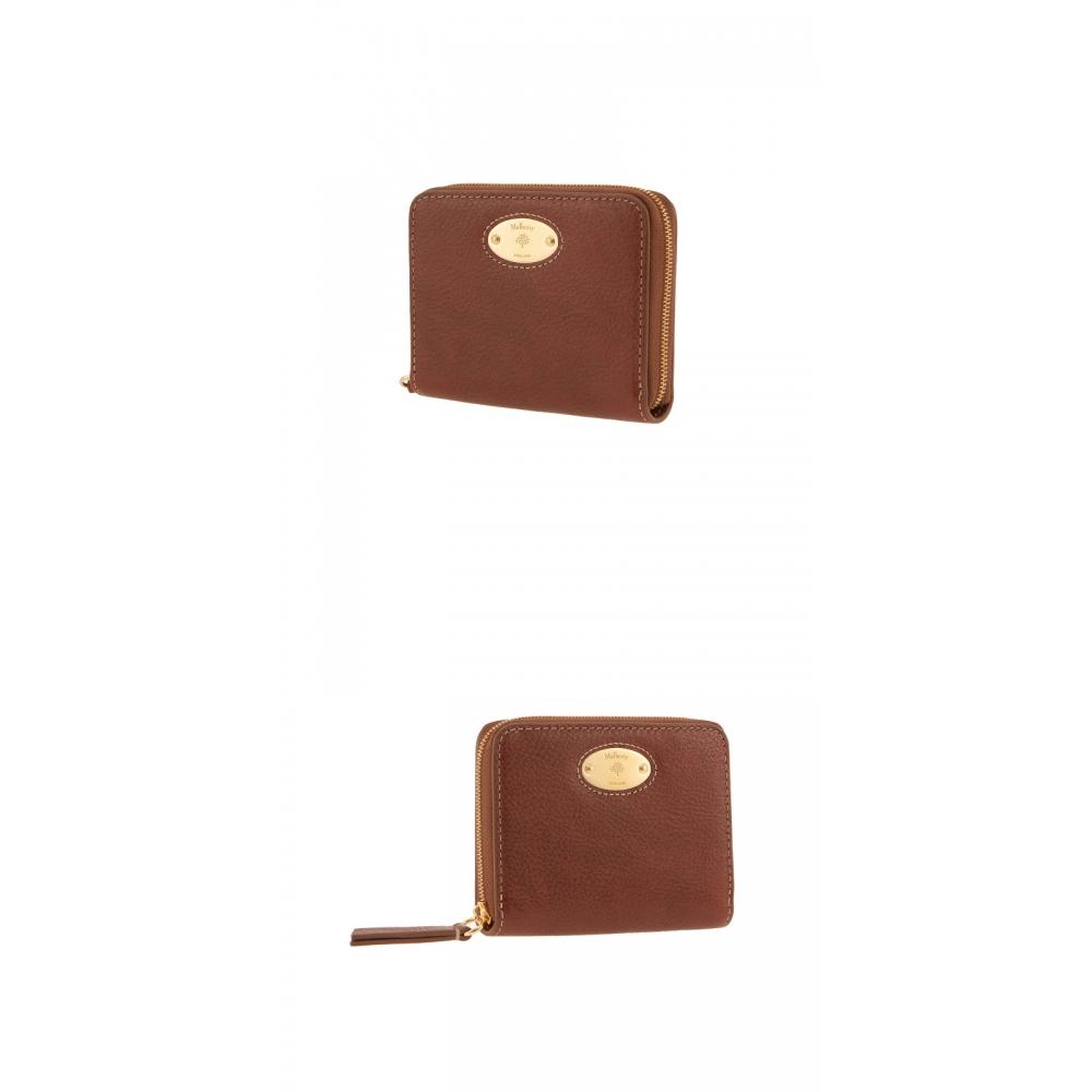 Mulberry Rl7083 275 G110 Plaque Classic Natural Veggie Small Bifold Wallet