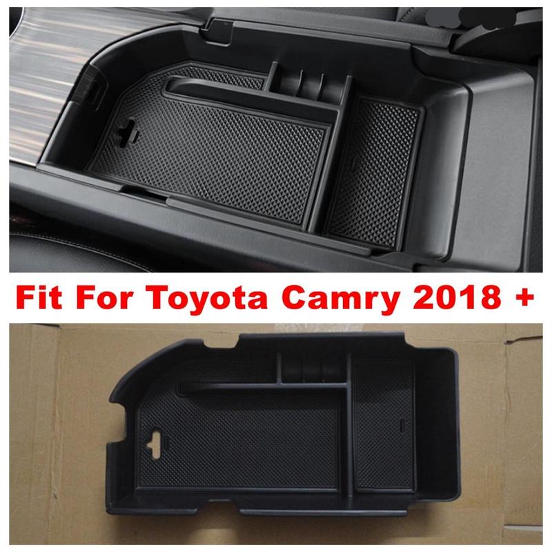 Center Control Armrest Storage Box Container Phone Tray Cover Plastic Accessories Interior LHD For Toyota Camry XV70 -