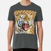 Roaring Tiger with Retro Background S To 5XL Made In the AU/USA T-Shirt
