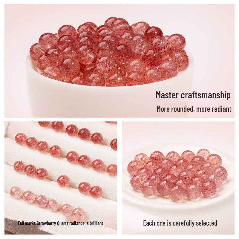 Natural Strawberry Quartz Round Beads for DIY Jewelry and Accessories